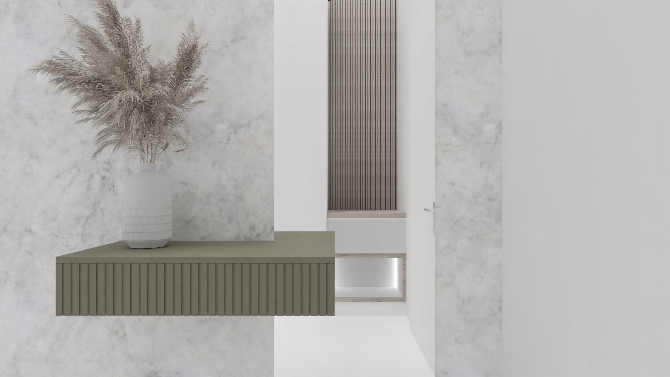 Konsola wisząca RIVA OLIWKA ryfle 90x20x15 płytka szafka na klucze szer.90 Kod producenta RIVA2