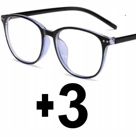 Okulary progresywne wieloogniskowe do czytania +3