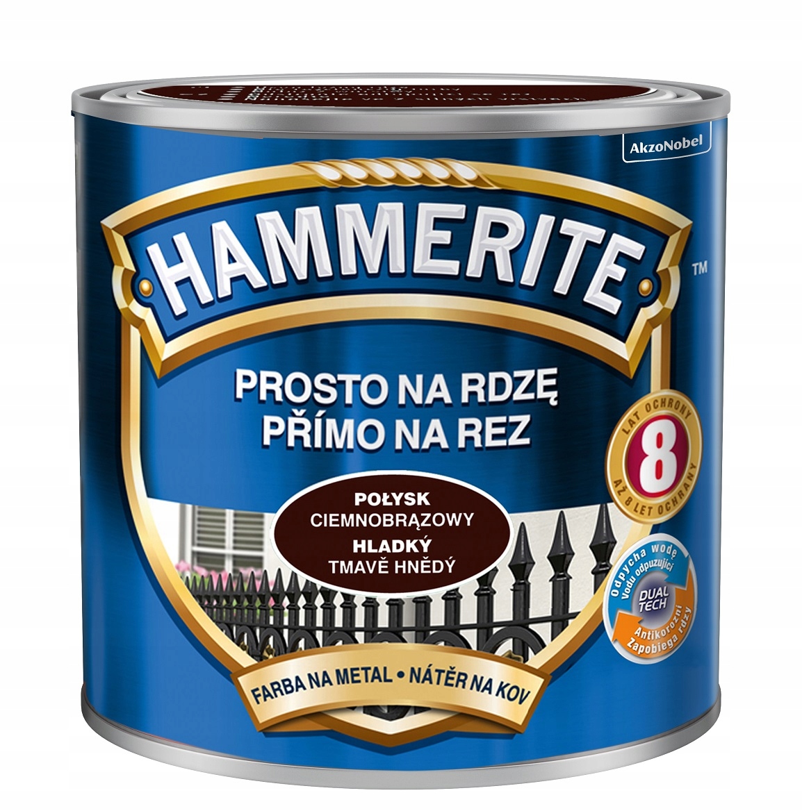 Hammerite Farba Na Rdzę Do Metalu Ciemnobrązowy Połysk 2.5L