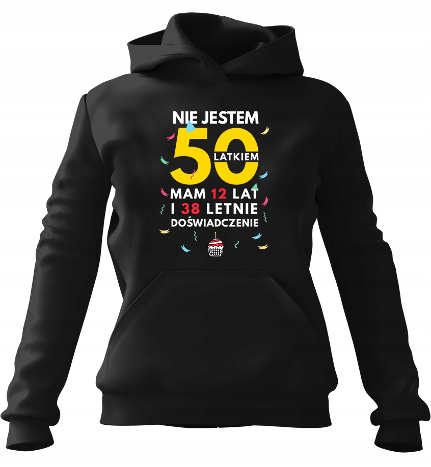 pánská mikina s kapucí Nejsem 50letý Černá Xs Pro něj Chlapa Manžel