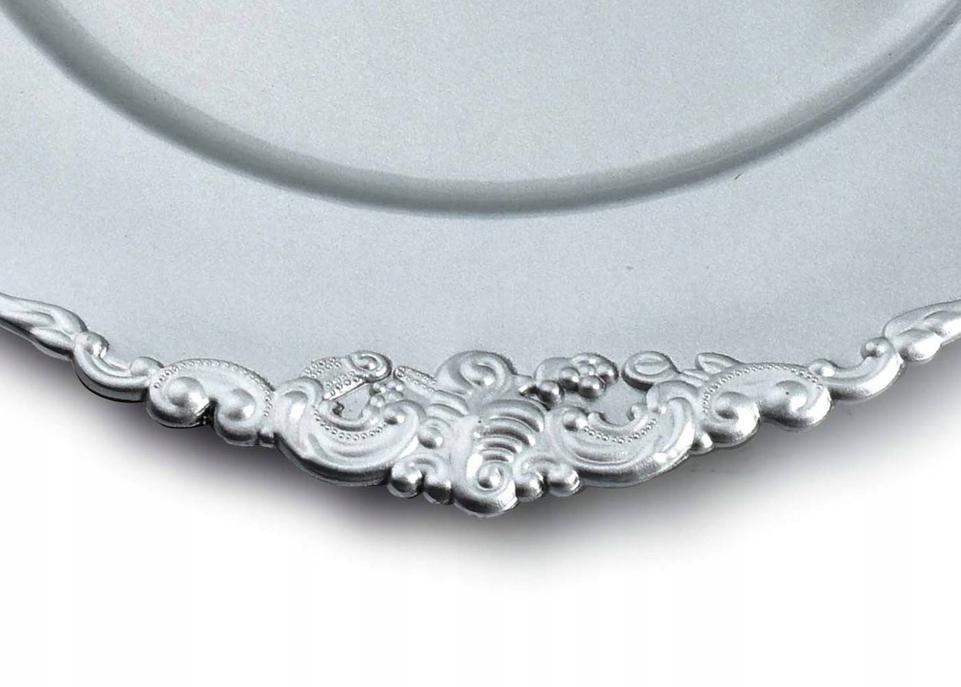 Patera dekoracyjna ozdobna srebrna 33 cm MODERN Marka Mondex