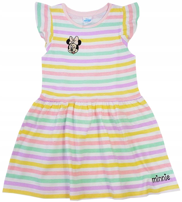 

Myszka Minnie Sukienka Bawełna Paseczki 128 R404