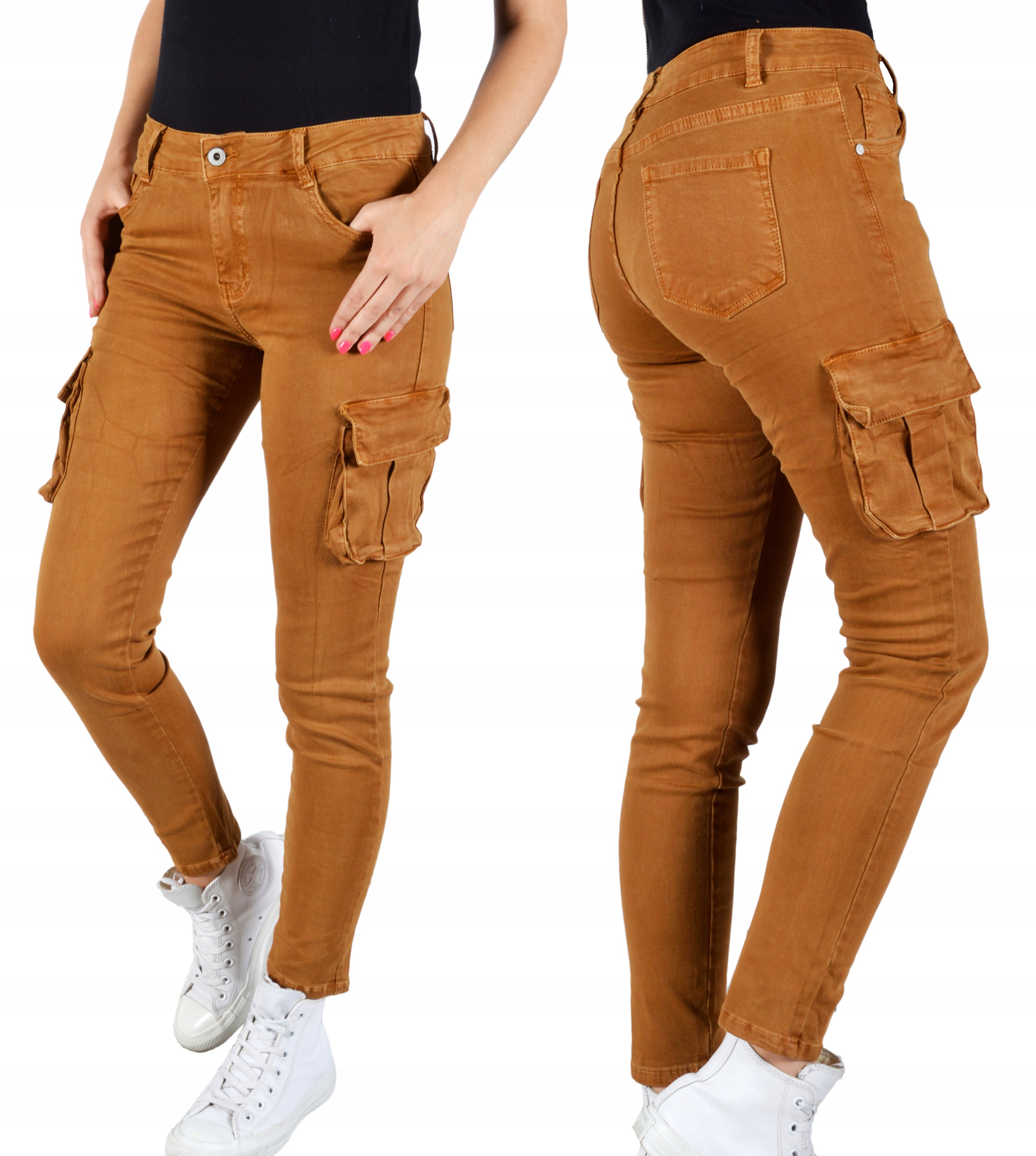 

Jeansy Damskie Spodnie Jeansowe Bojówki Modelujące
