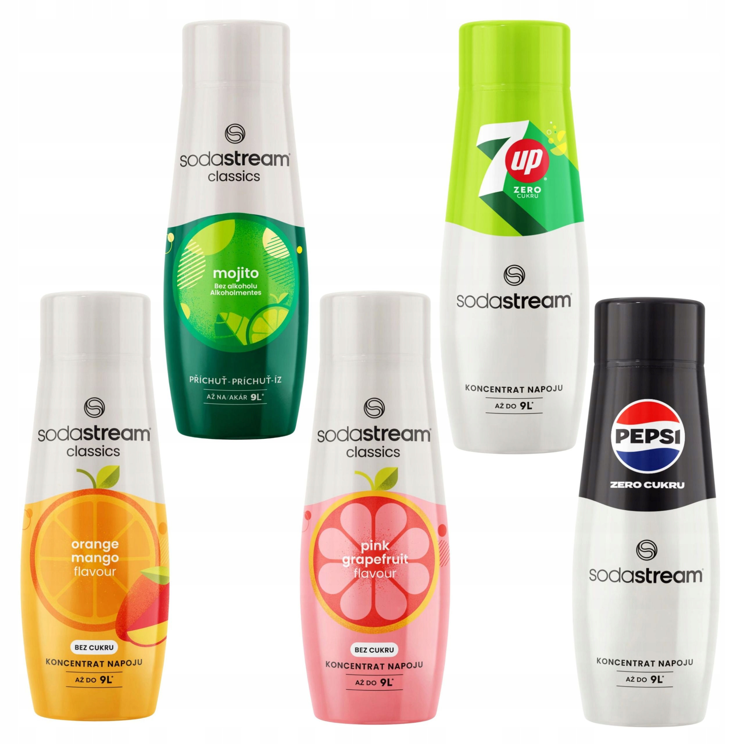 Levně Sirupy SodaStream Orange-Mango Mojito Grapefruit 7Up Zero Pepsi Zero