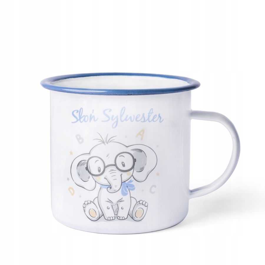 KUBEK KUBECZEK EMALIOWANY SŁOŃ 730 ml