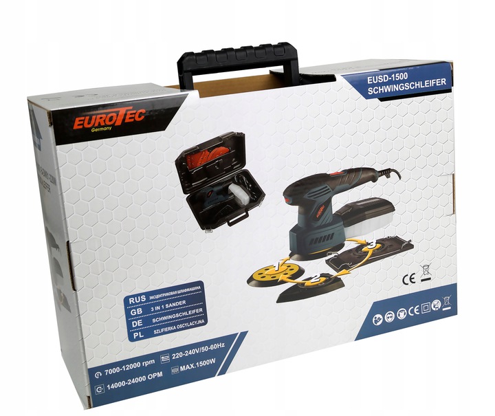 Szlifierka oscylacyjna trzy rodzaje glowic 1500 w Weight with packaging 2 5 kg