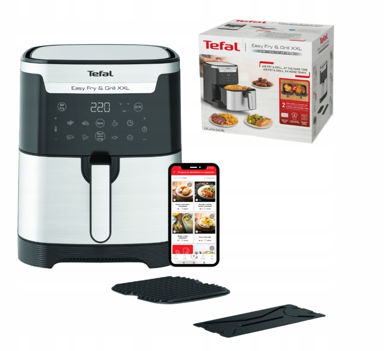 Beztuková Fritéza Tefal EY801D 1830W Gril 2V1 6,5 L Air Fryer XXL