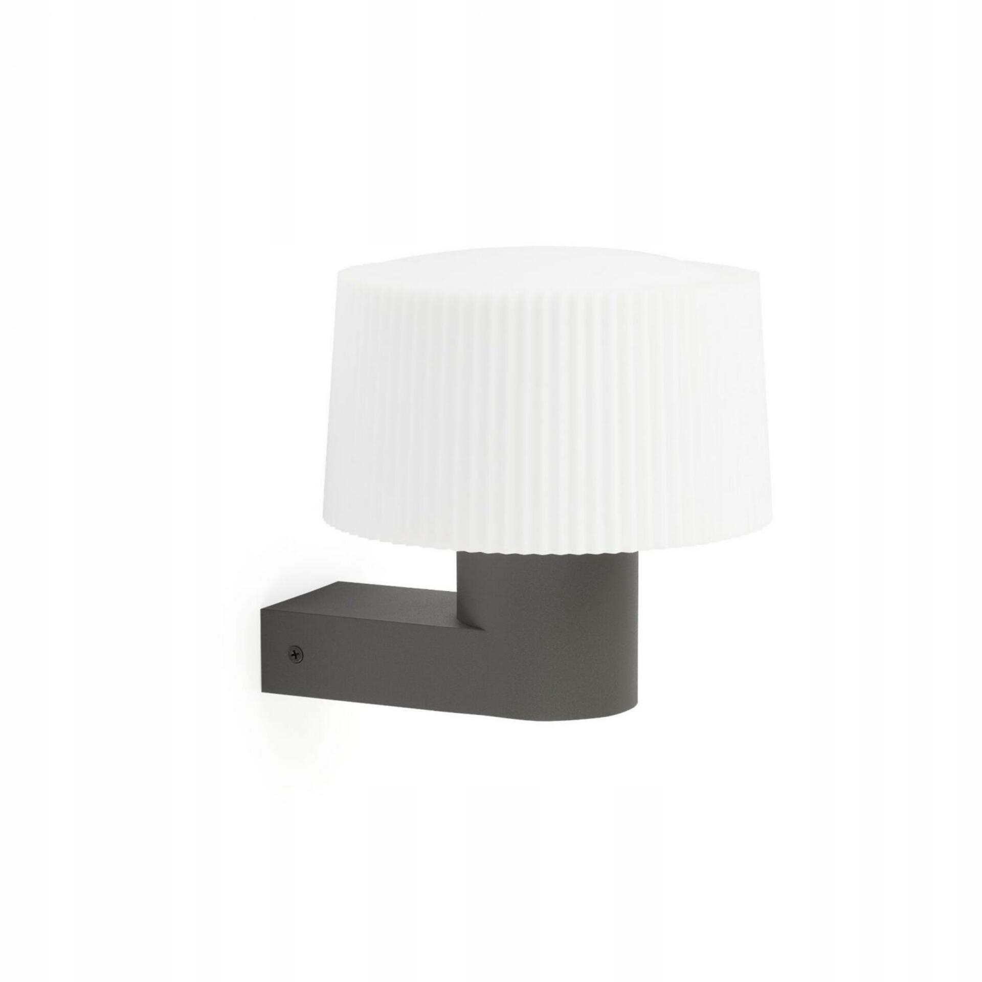Faro Muffin nástenná lampa, tmavo šedá, IP44, E27, hliník/plast