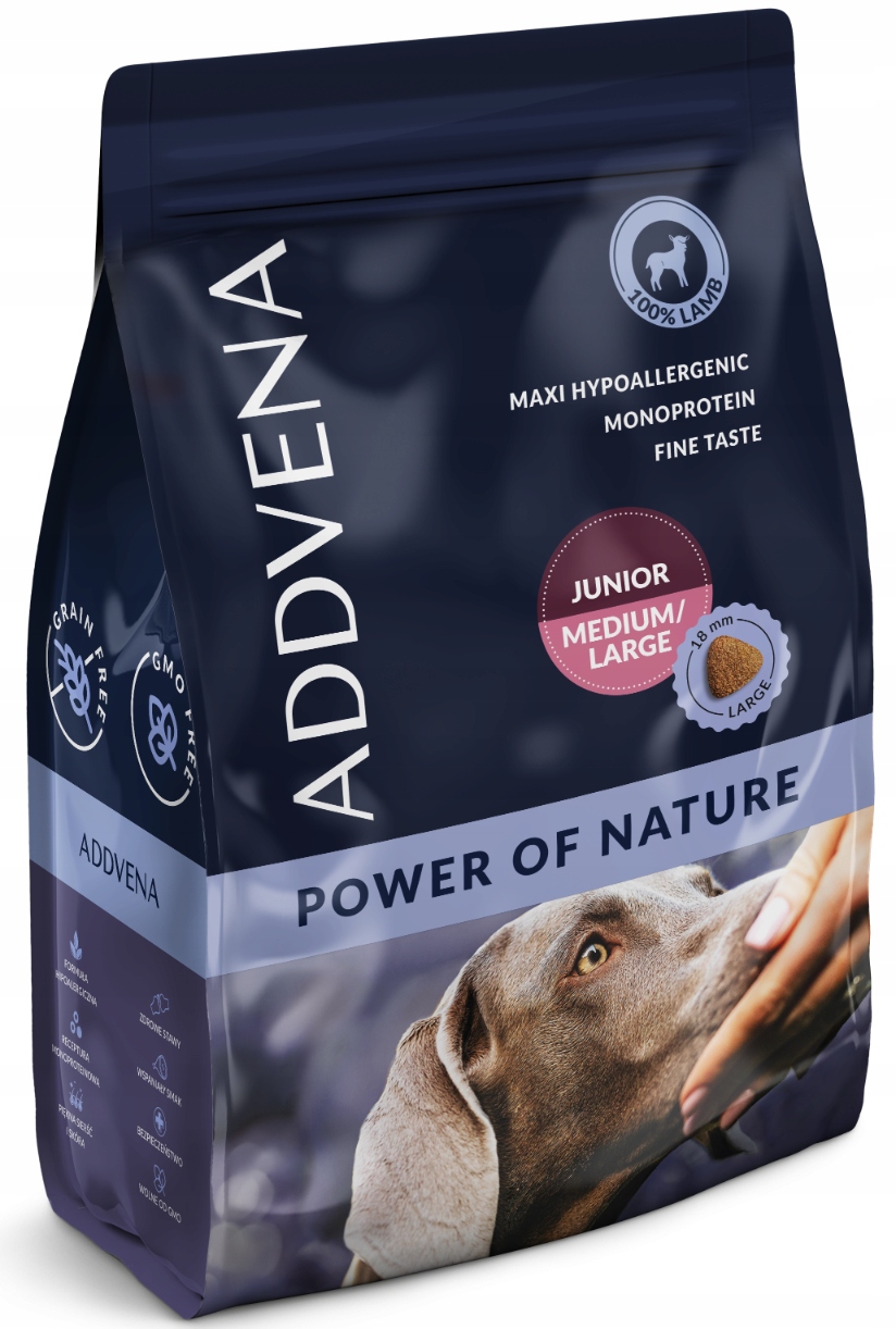 Addvena Dog Power of Nature Junior M/L 10kg (4x2,5kg)