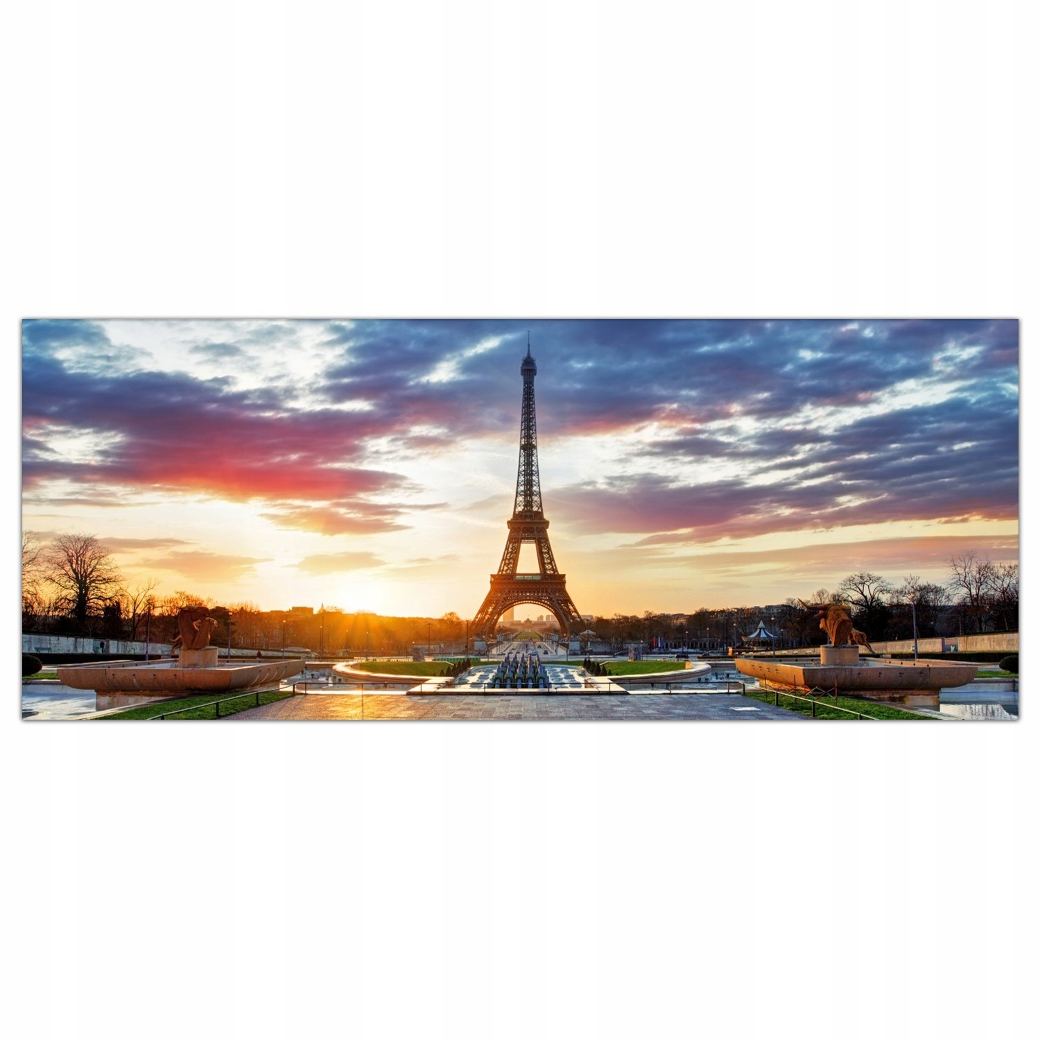 Paríž Západ slnka 125x50 Tvrdené sklo panel