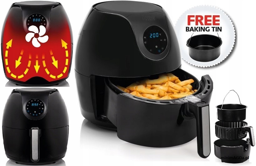 Supermoderní Digitální Fritéza bez tuku Airfryer 5,2L Programy