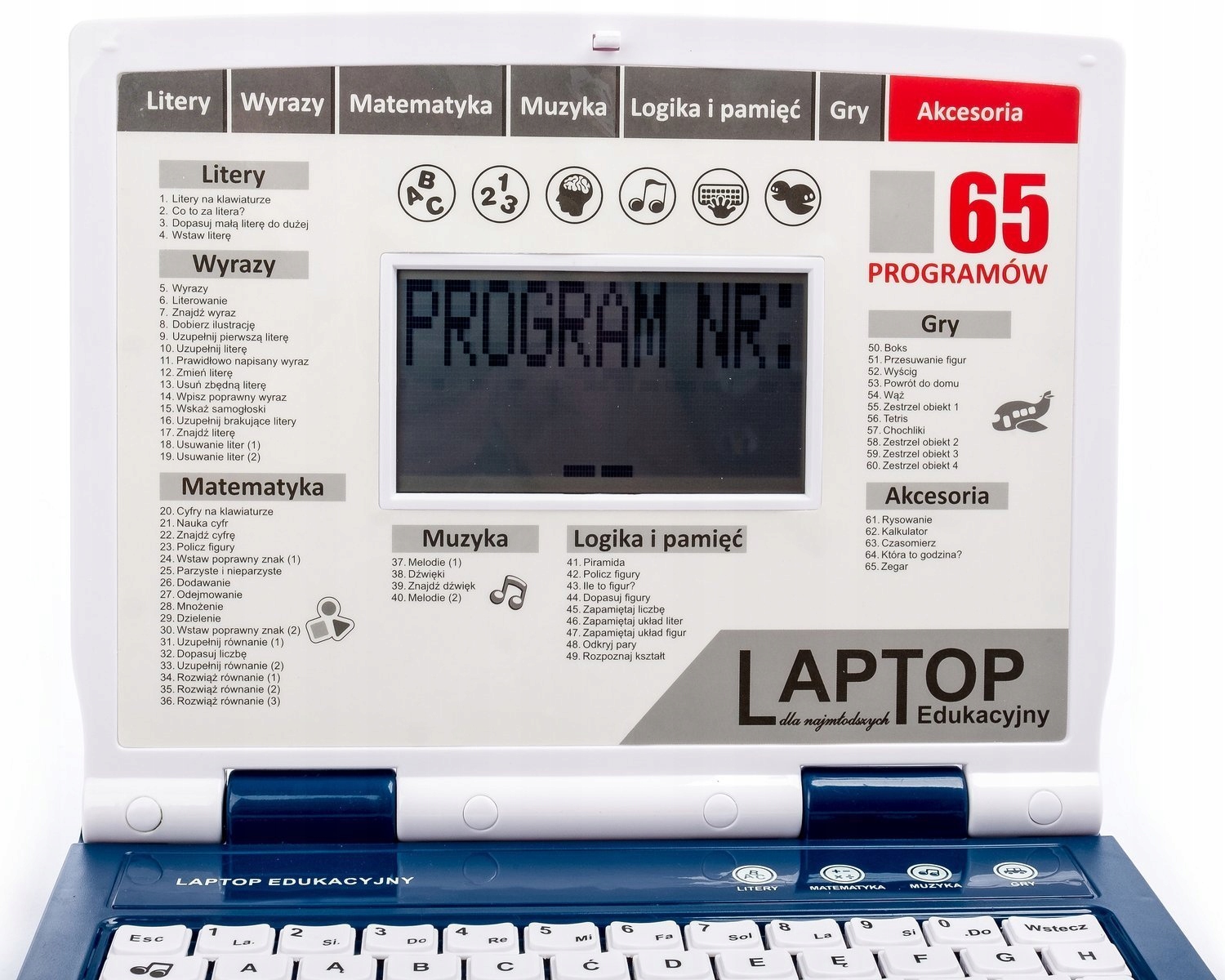 LAPTOP EDUKACYJNY DLA DZIECI 65 PROGRAMÓW USB PL Marka HH Poland