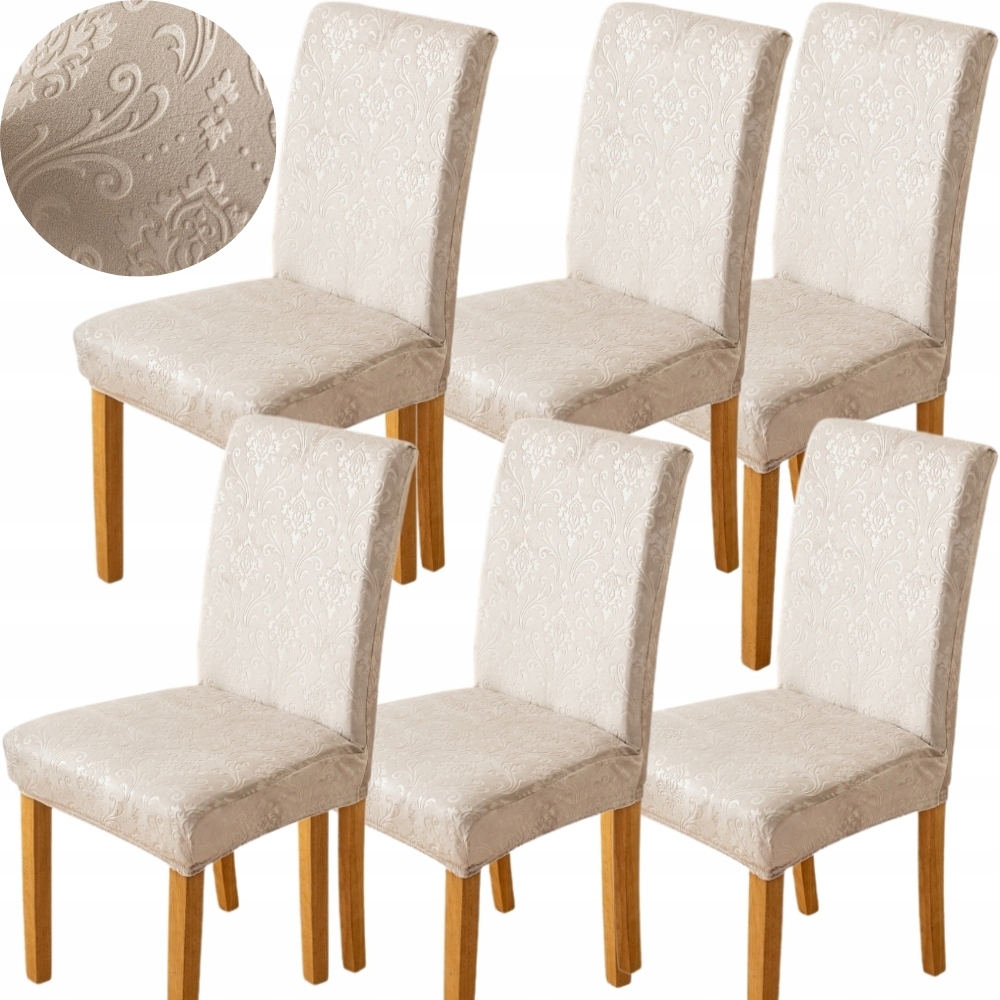 Sada 6 Kusů Univerzálních Potahů Na Židle, Velurová Židle Oeko-tex