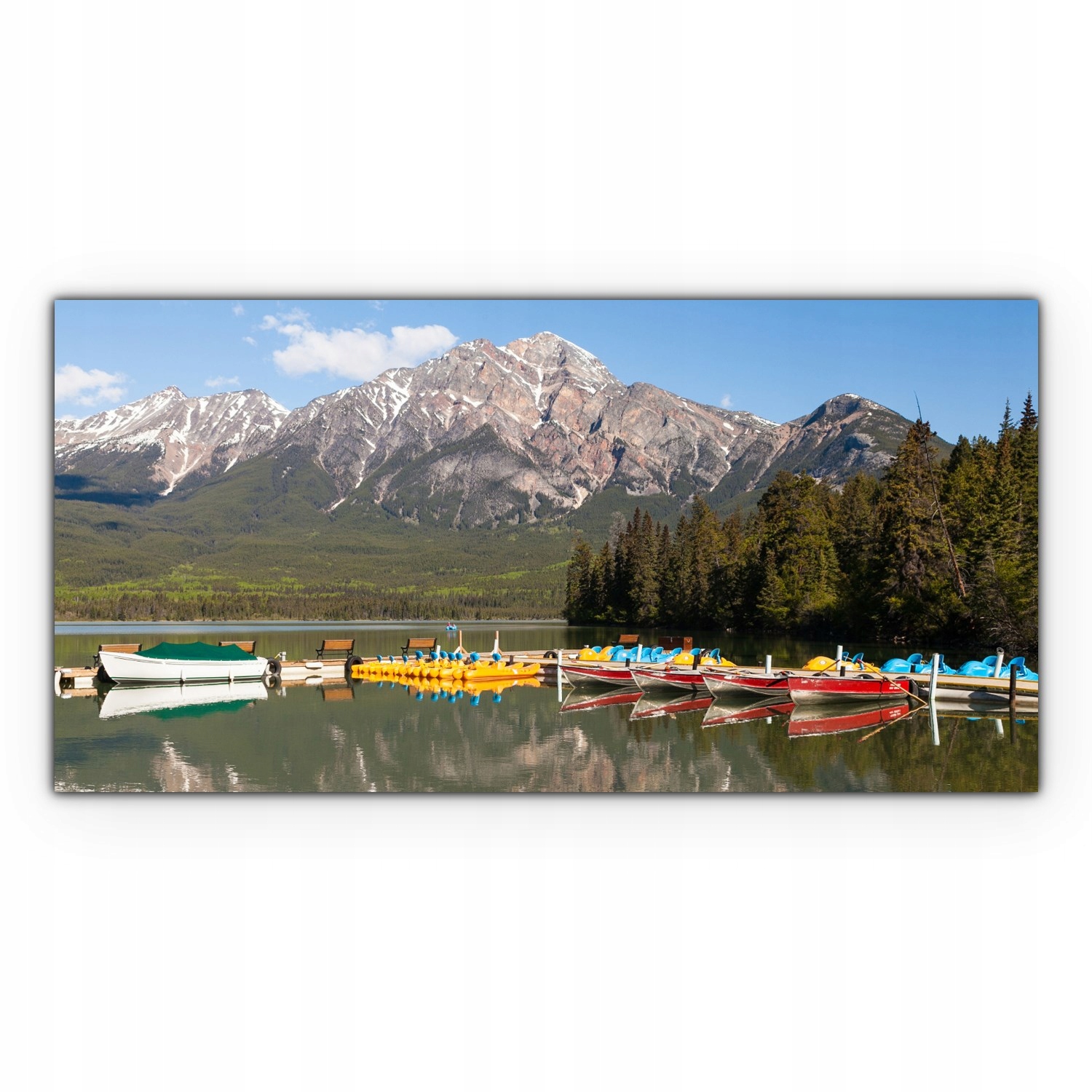 

Obraz Canvas dekoracja 120x60 Statki Jezioro Góry