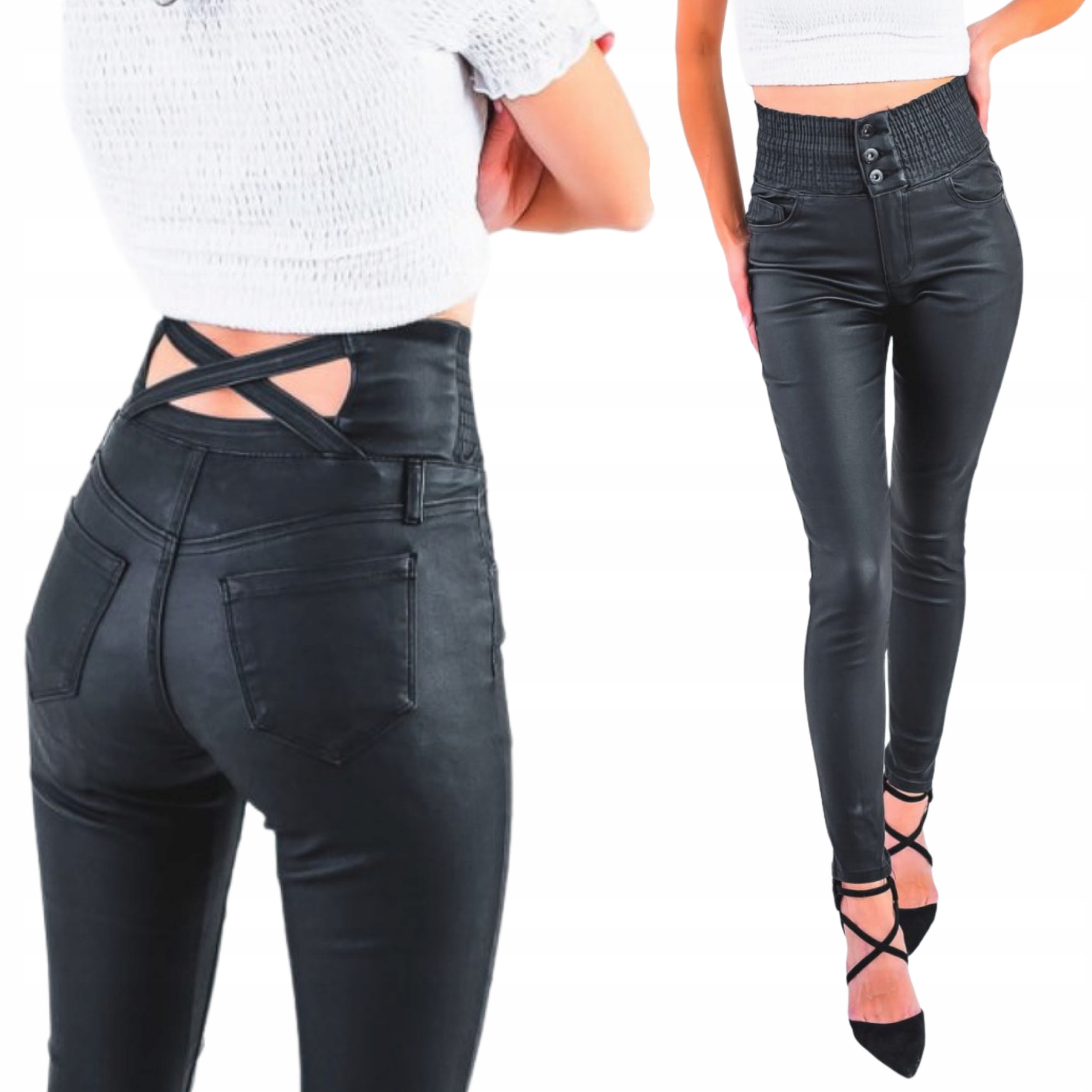 Voskované Dámské Kalhoty S Křížem Na Náměstích, Široká Guma V Pase