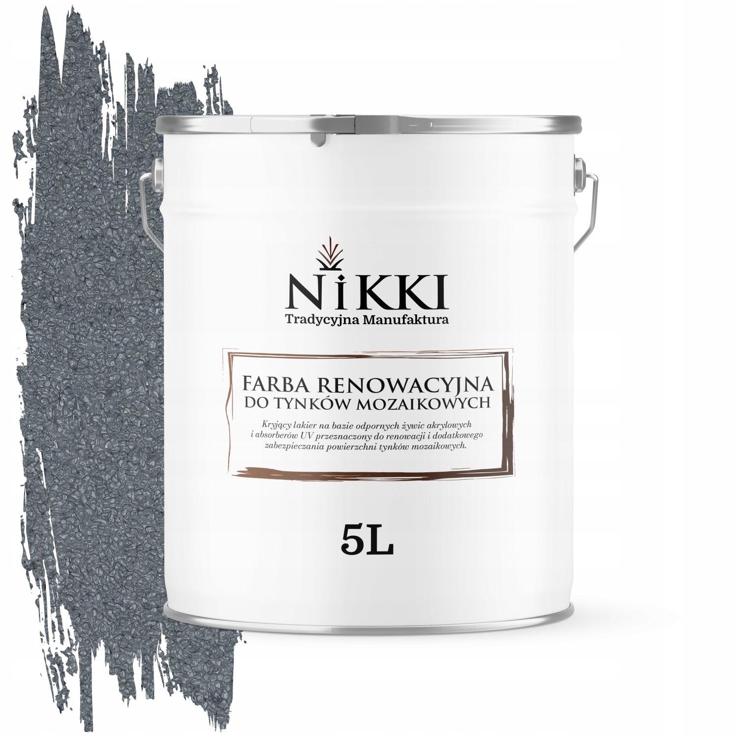 Renovačná farba na mozaikovú omietku 5L Obnovená veverička Šedá RAL7000