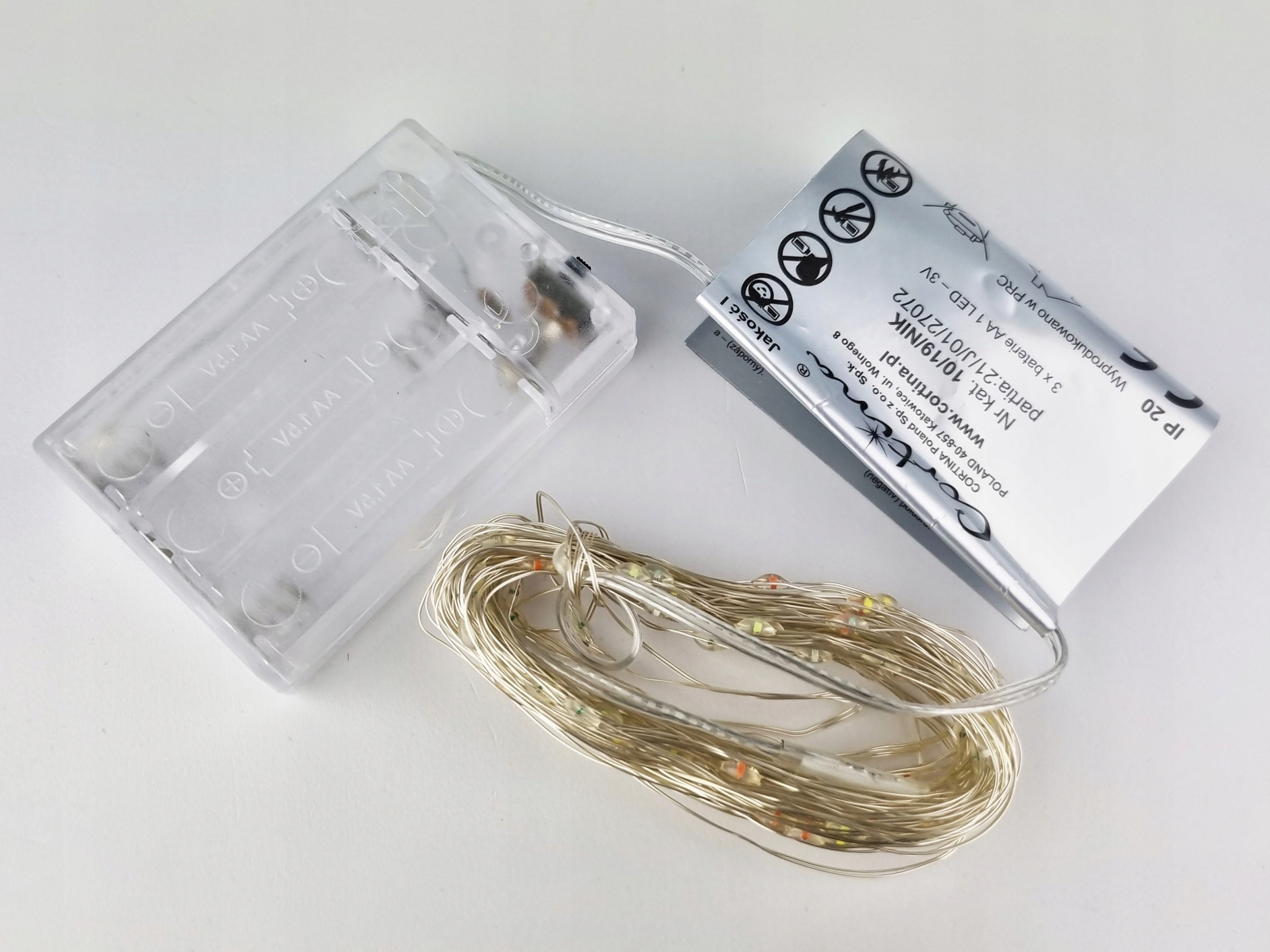 LAMPKI DRUCIKI 100 LED MULTI NA BATERIE MIKRO LED Zasilanie bateryjne