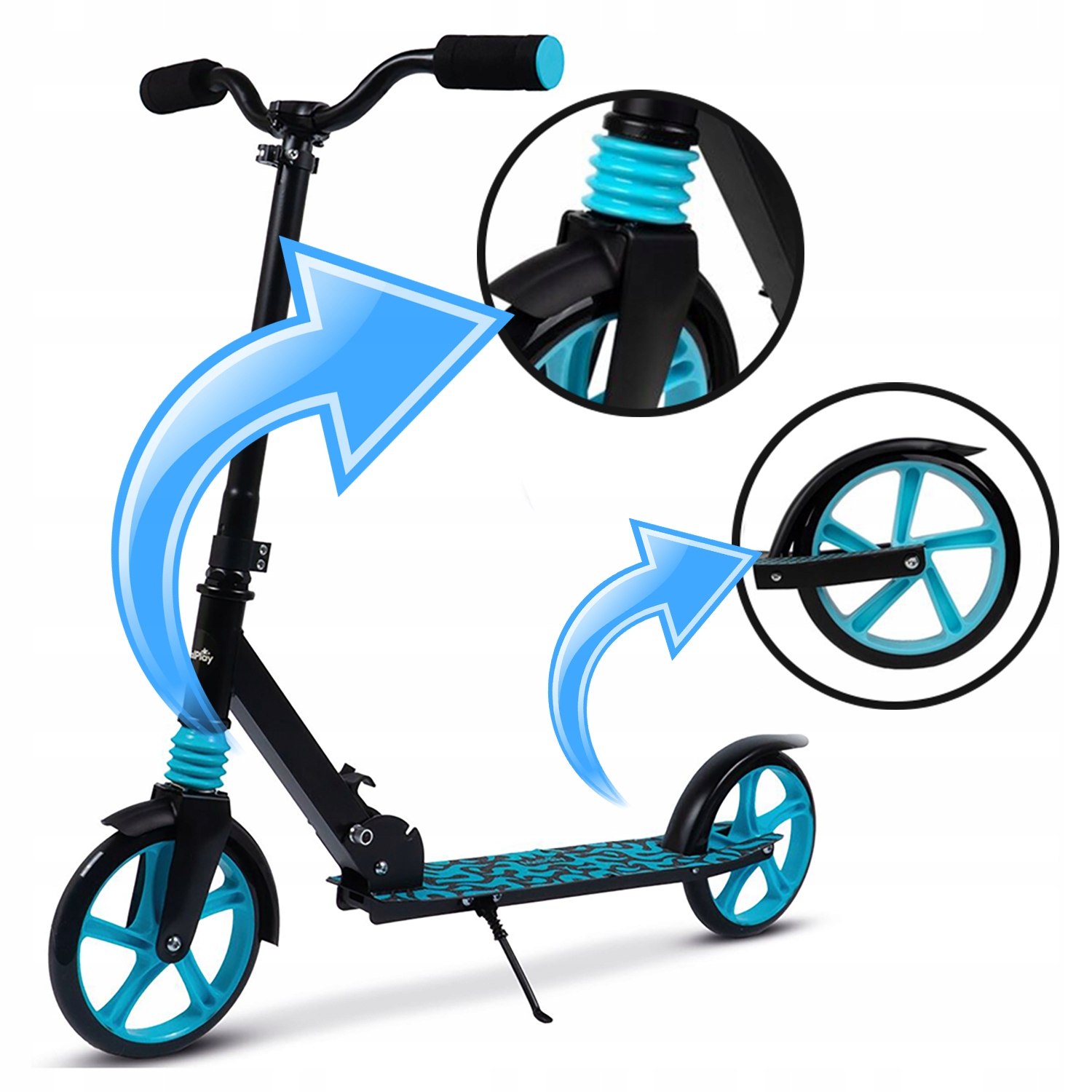 HULAJNOGA Dla Dzieci Miejska Amortyzator SKŁADANA Regulowana Hamulec Stopka Hamulec tak