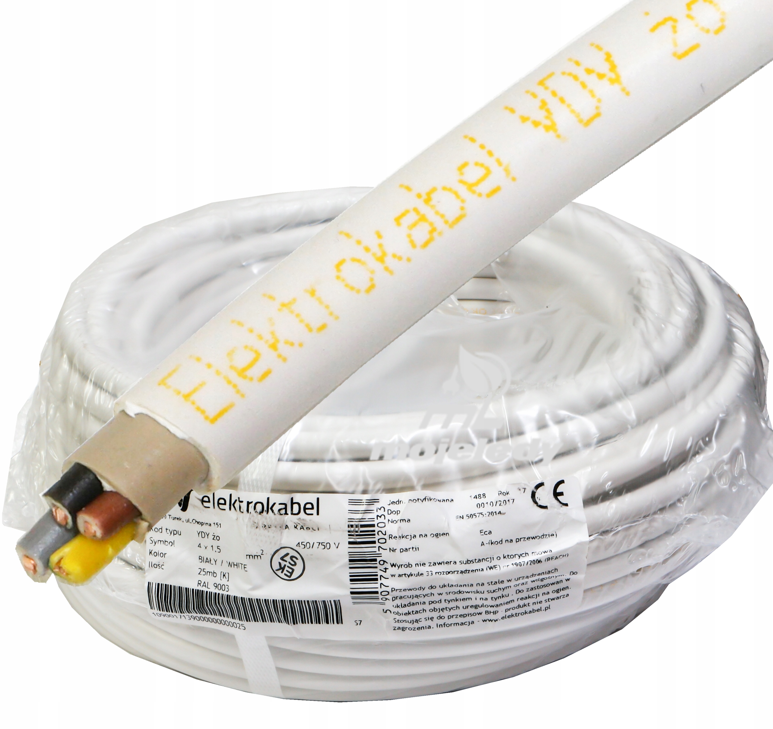 Kábel Ydy 4x1,5 mm 450 750 V drôt Cu 4x1,5 25 m