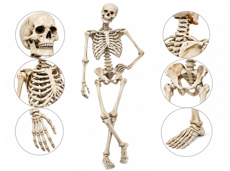 Dekorace Kostra XXL Kostlivec Velký 160 CM Halloweenské Kostky Dekorace