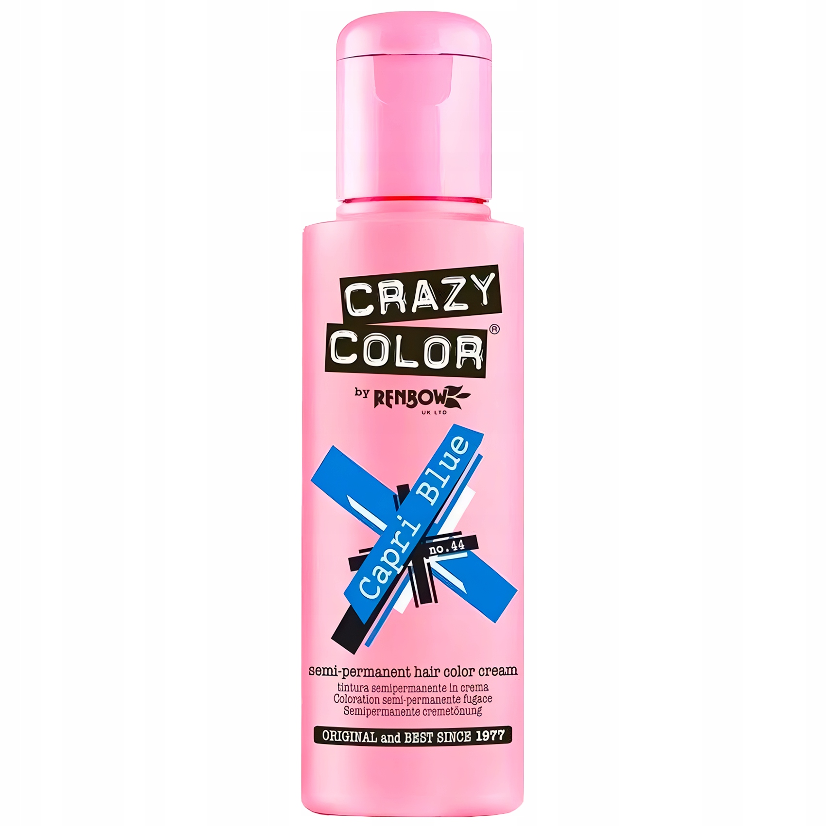 Crazy Color semi-permanentní barvicí krém na vlasy Capri Blue 44 100 ml
