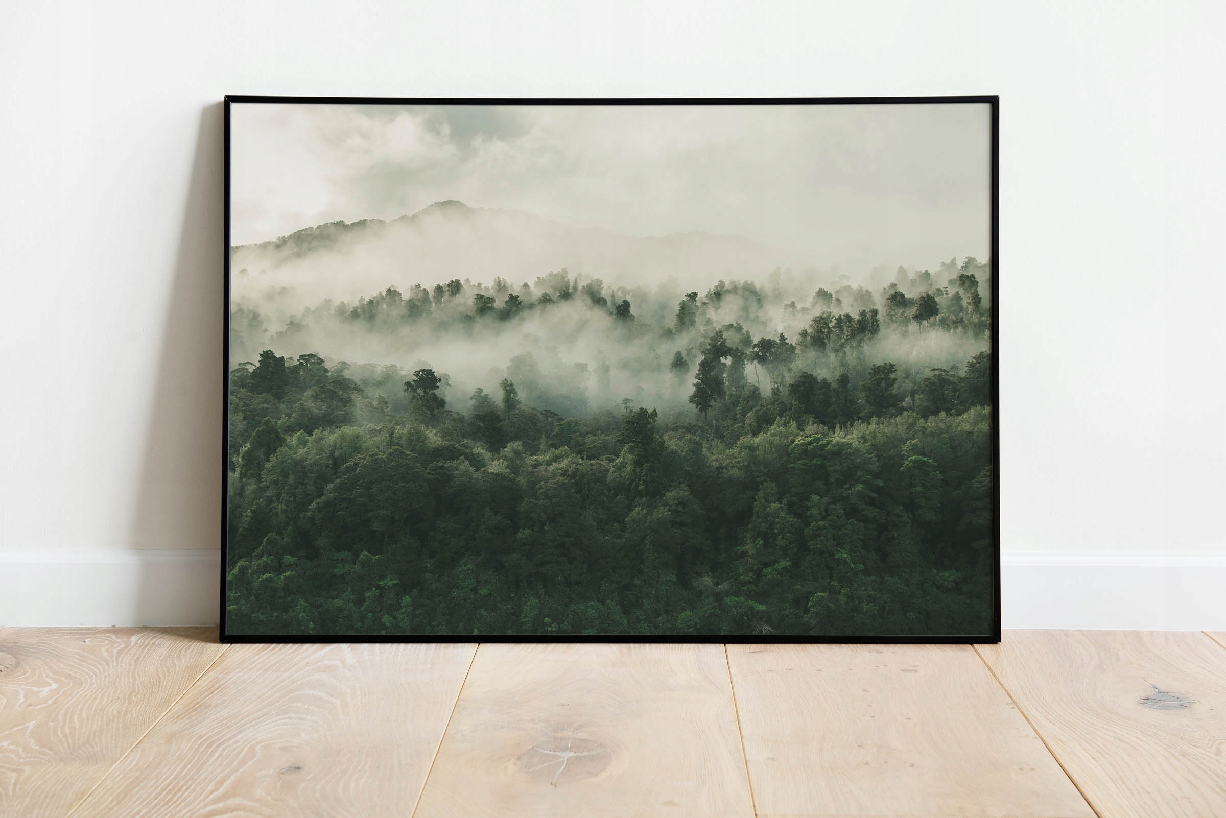 Plakat r B1 100x70 cm Krajobraz Góry Mgła Słońce Z Stan opakowania oryginalne