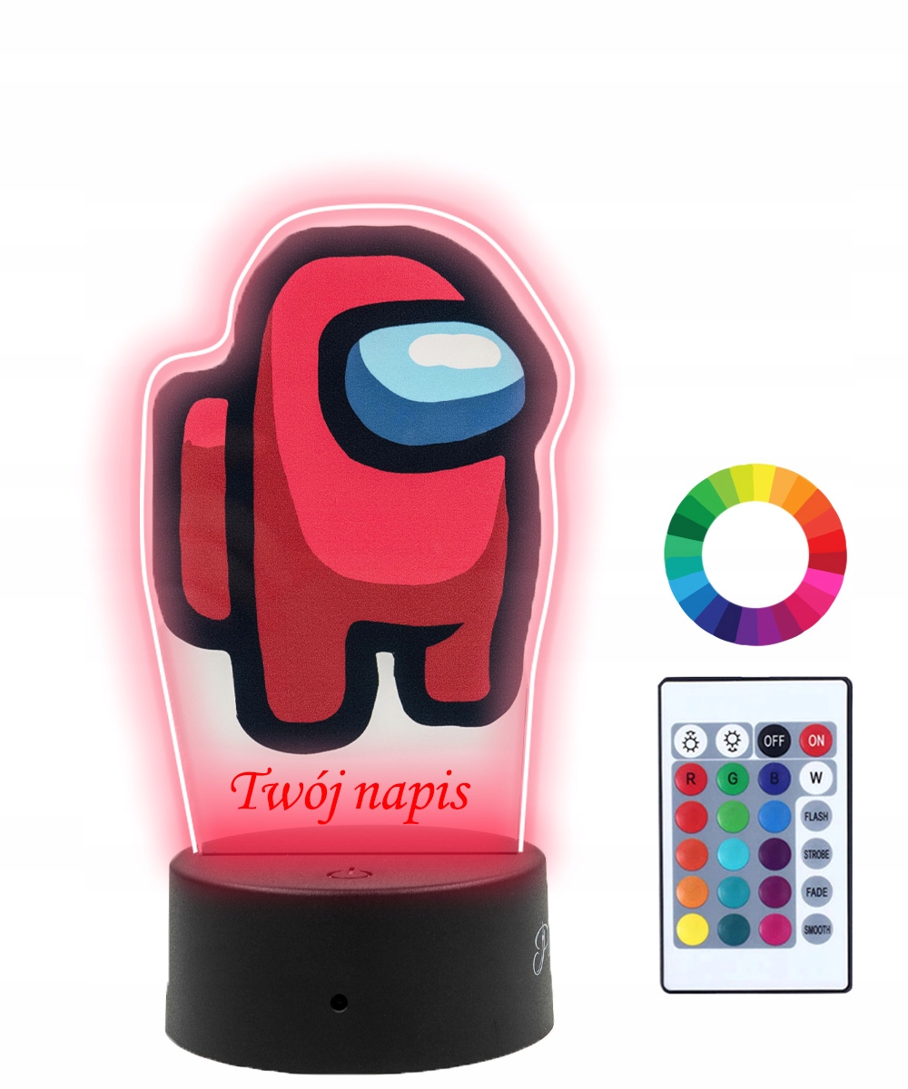

Lampka Nocna z Nadrukiem 3D Led Among Us Imię