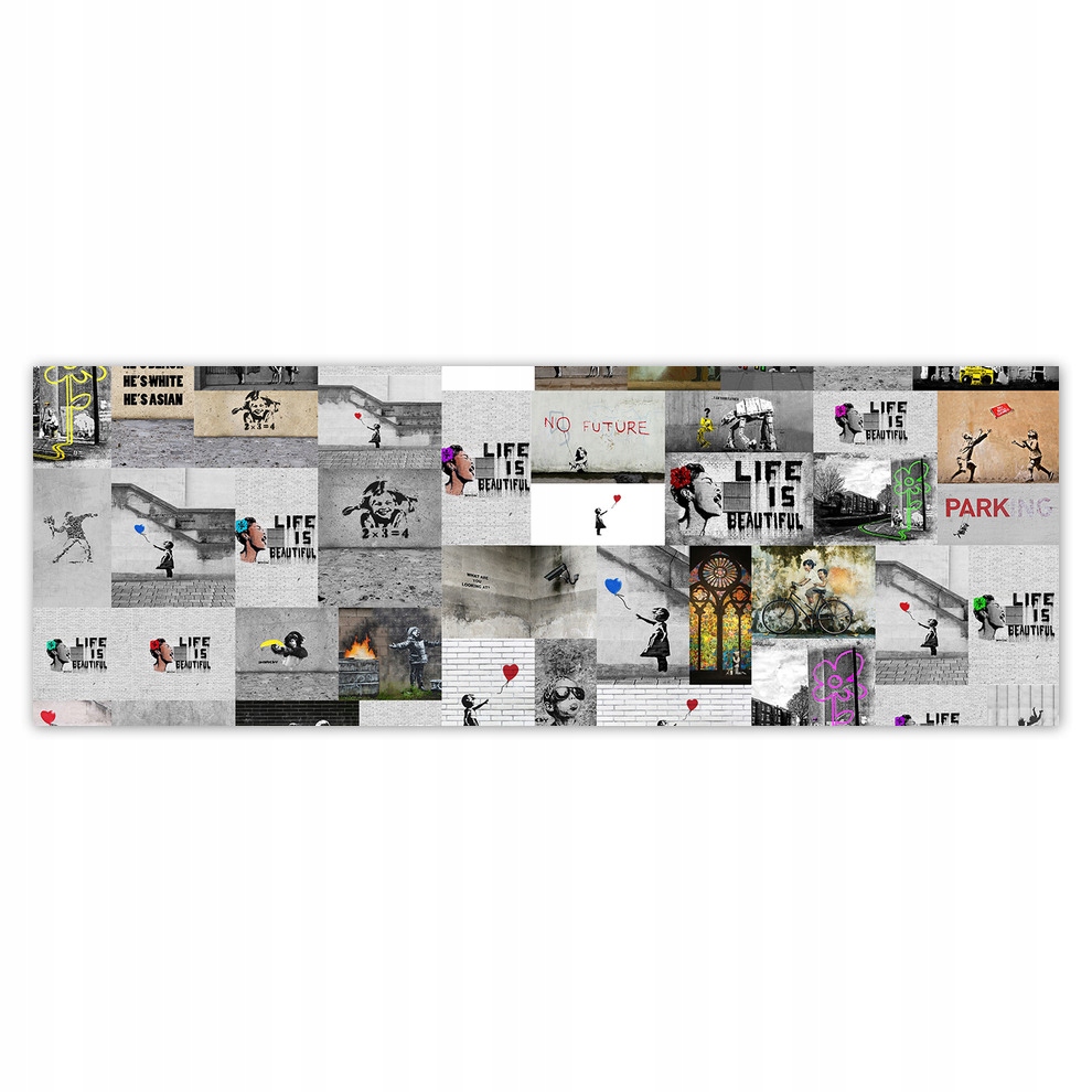 

Fototapety flizelina 624x219 Mega Mix Banksy Kolaż