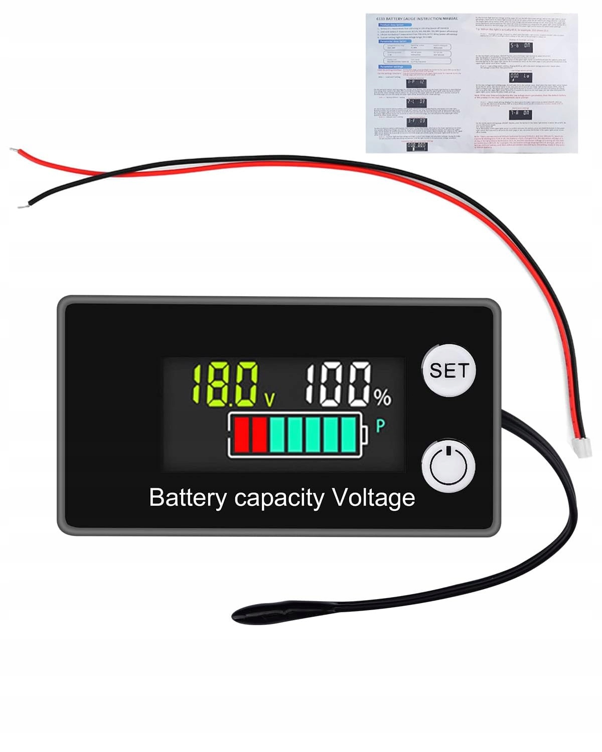 Cyfrowy Wskaźnik Naładowania Akumulatora Miernik Napięcia Tester 8-100V Marka Anytech