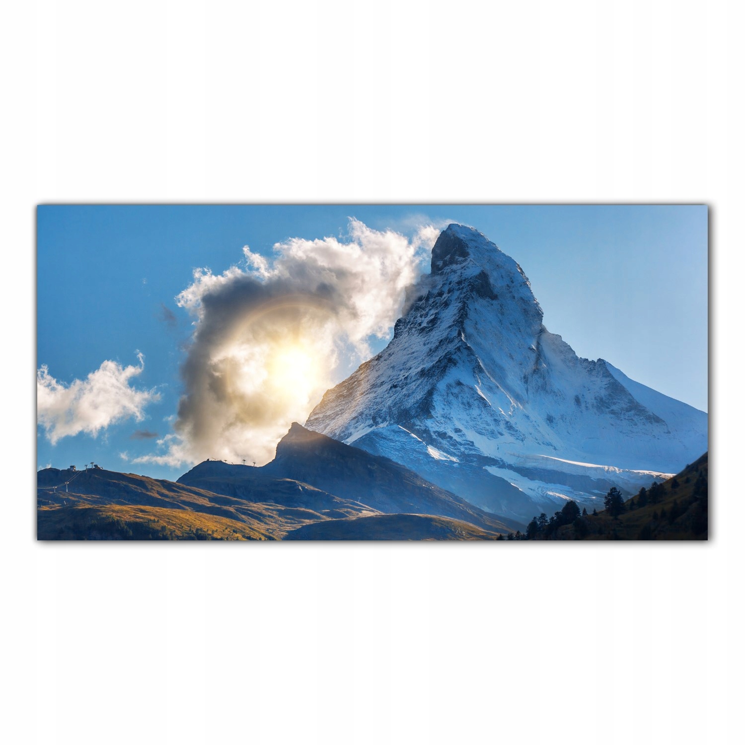 Švýcarsko Hory Alpy 140x70 Panel tvrzené sklo