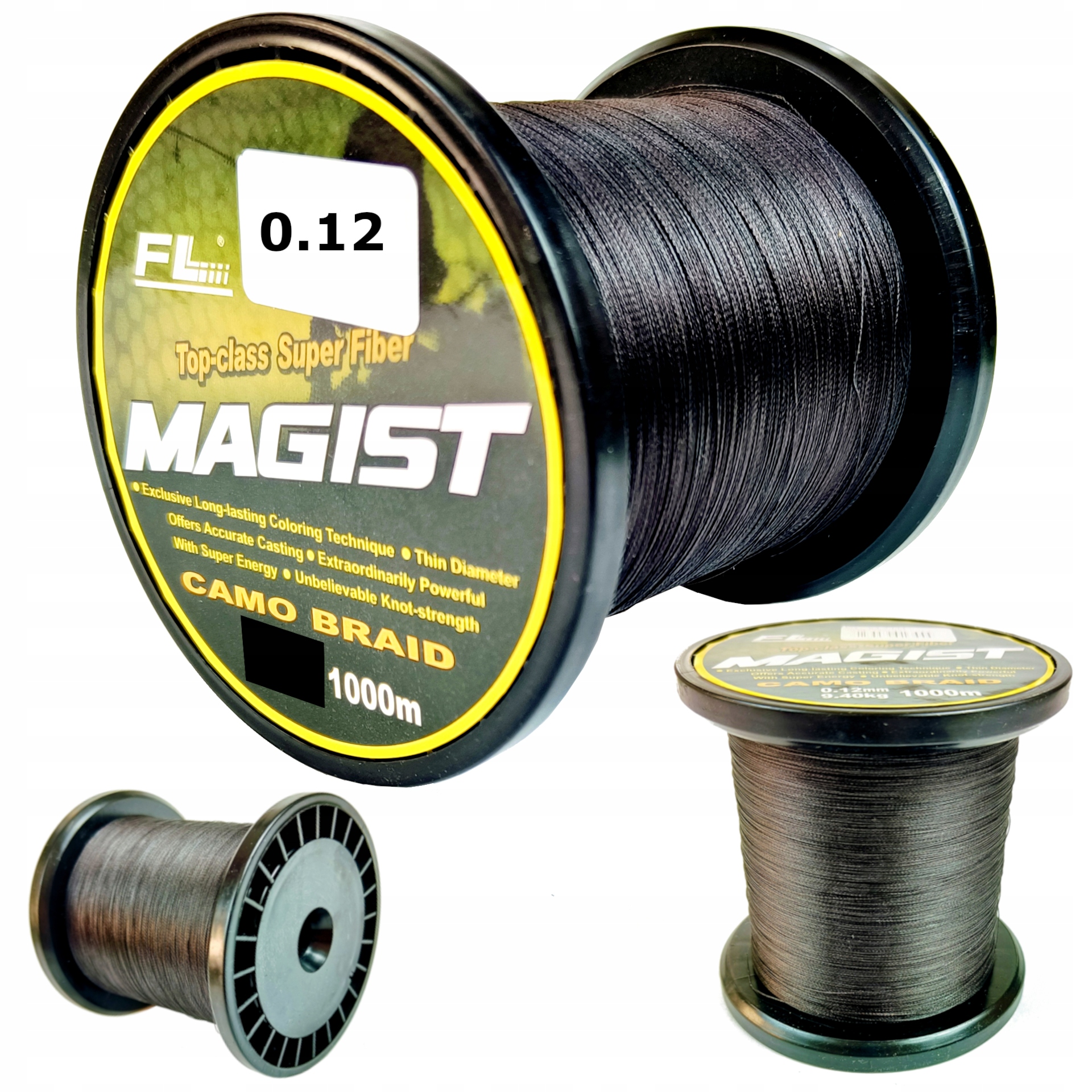 Plecionka Wędkarska Fl Magist 0,12 mm 1000m Czarna