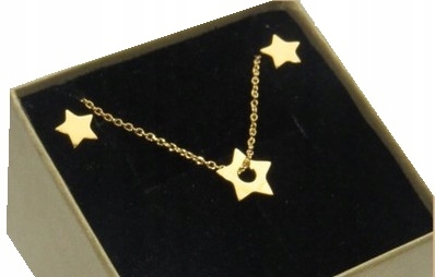 

Komplet Celebrytka Gwiazdka naszyjnik i kolczyki