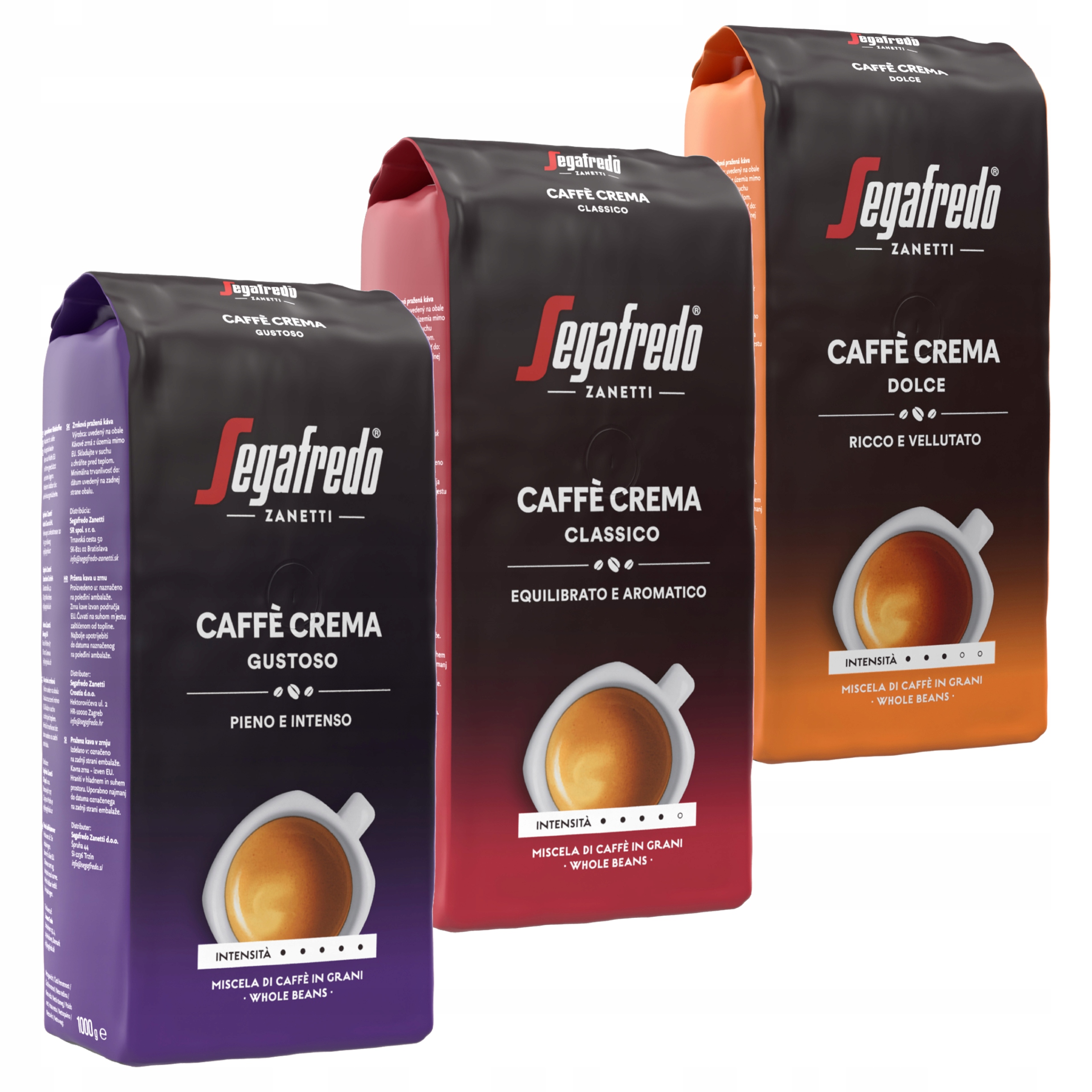 Kawa ziarnista Segafredo Caffe Crema zestaw 3x1kg
