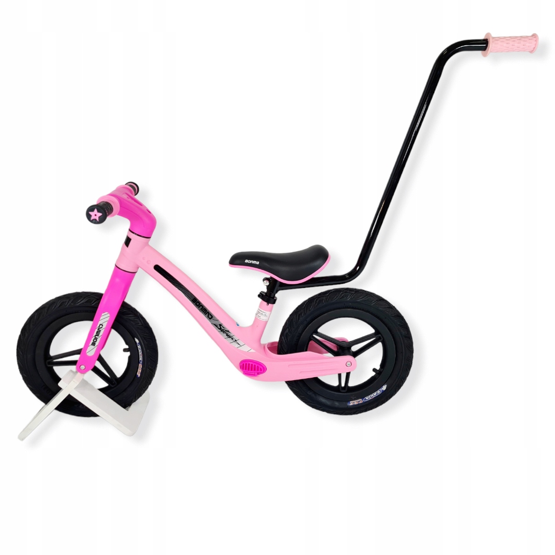 Rowerek biegowy BMT001 pompowane koła Kij Różowy