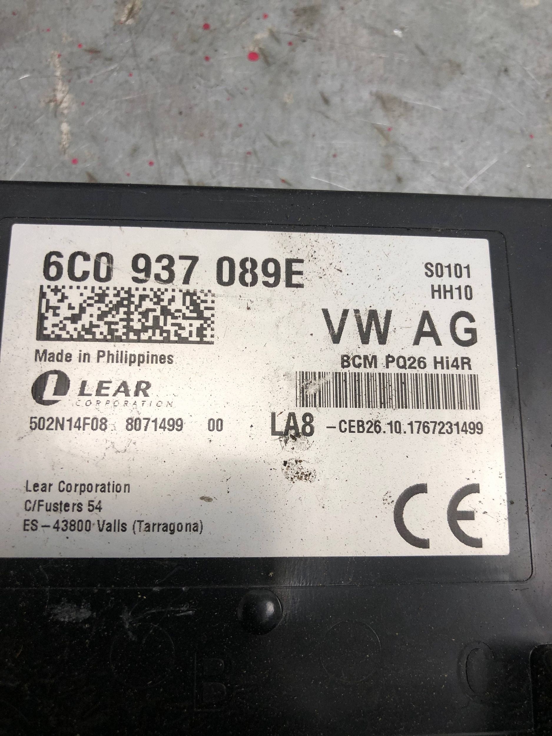 module control unit KOMFORTU SKODA RAPID 6C0937089E