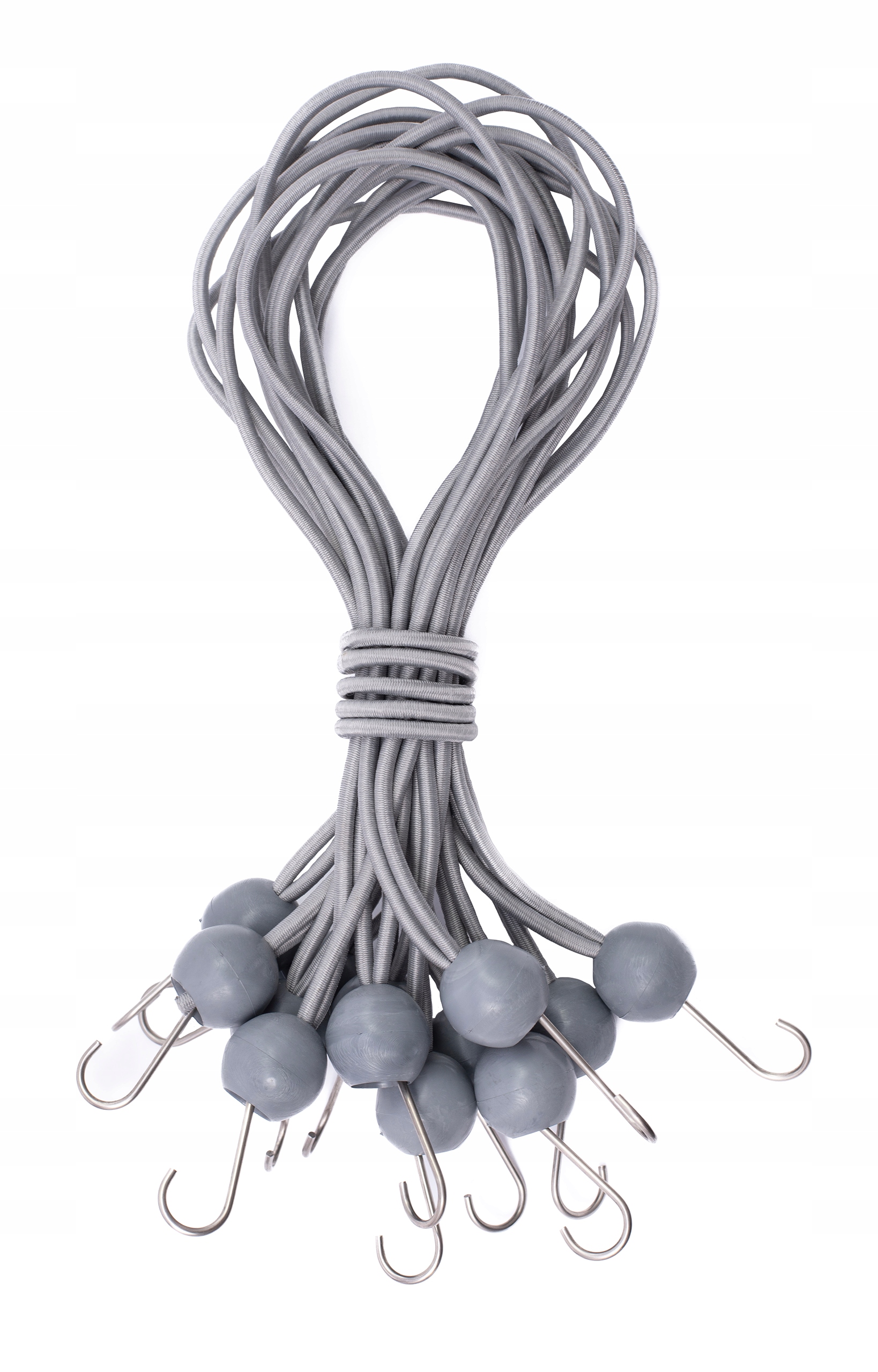 30X Guma Linka Z Kulką I Haczykiem Mocowanie Napinacz Do Plandek 30CM Szara