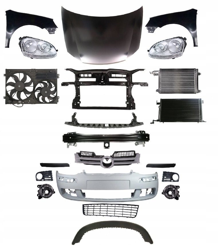 VW GOLF 5 В 2003-2009k КОМПЛЕКТ ПЕРЕД КАПОТ ПЕРЕДНЯЯ ПАНЕЛЬ