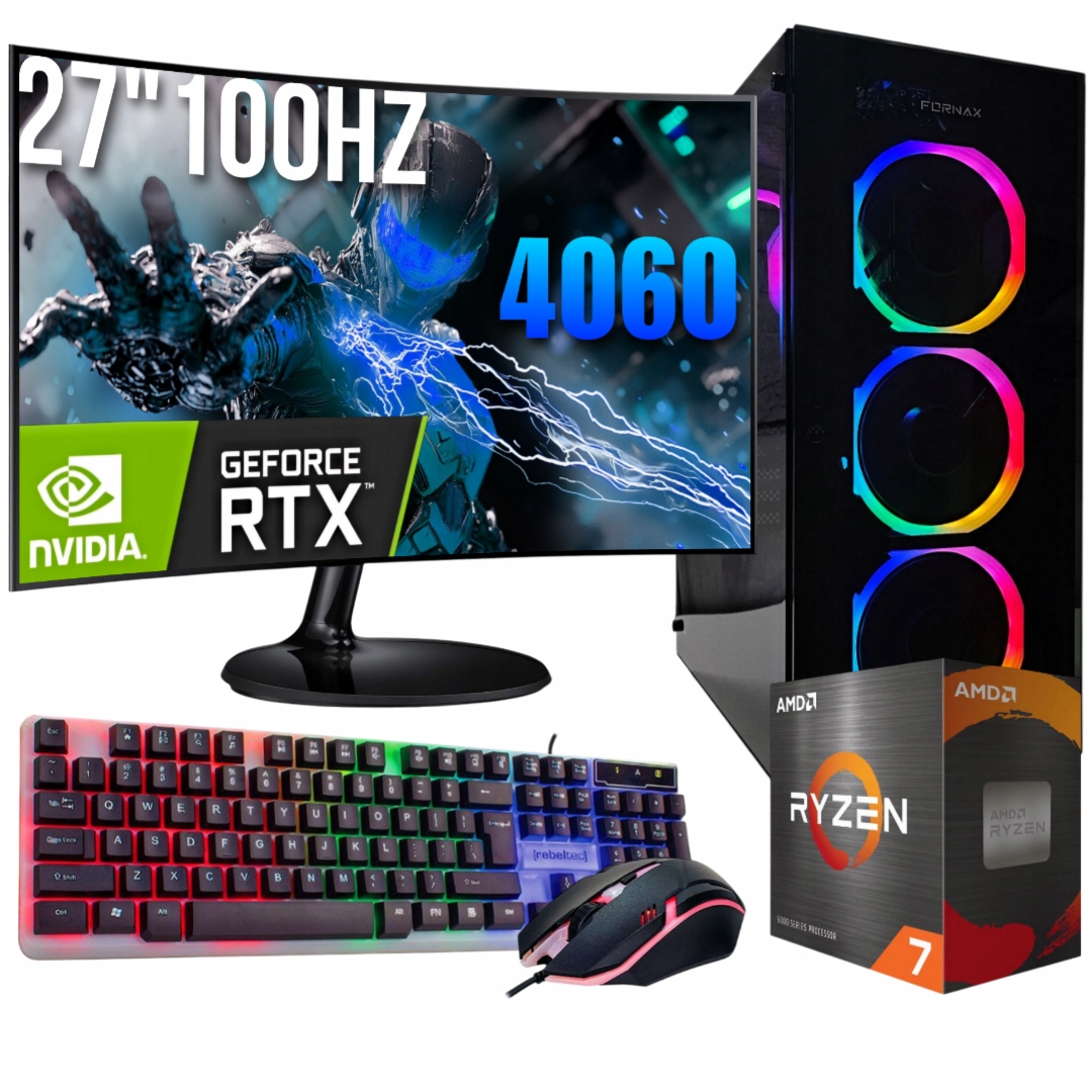 Set Gamer Master Ryzen 7 5700X 16GB Rtx 5060 8GB Monitor 27'' 100Hz