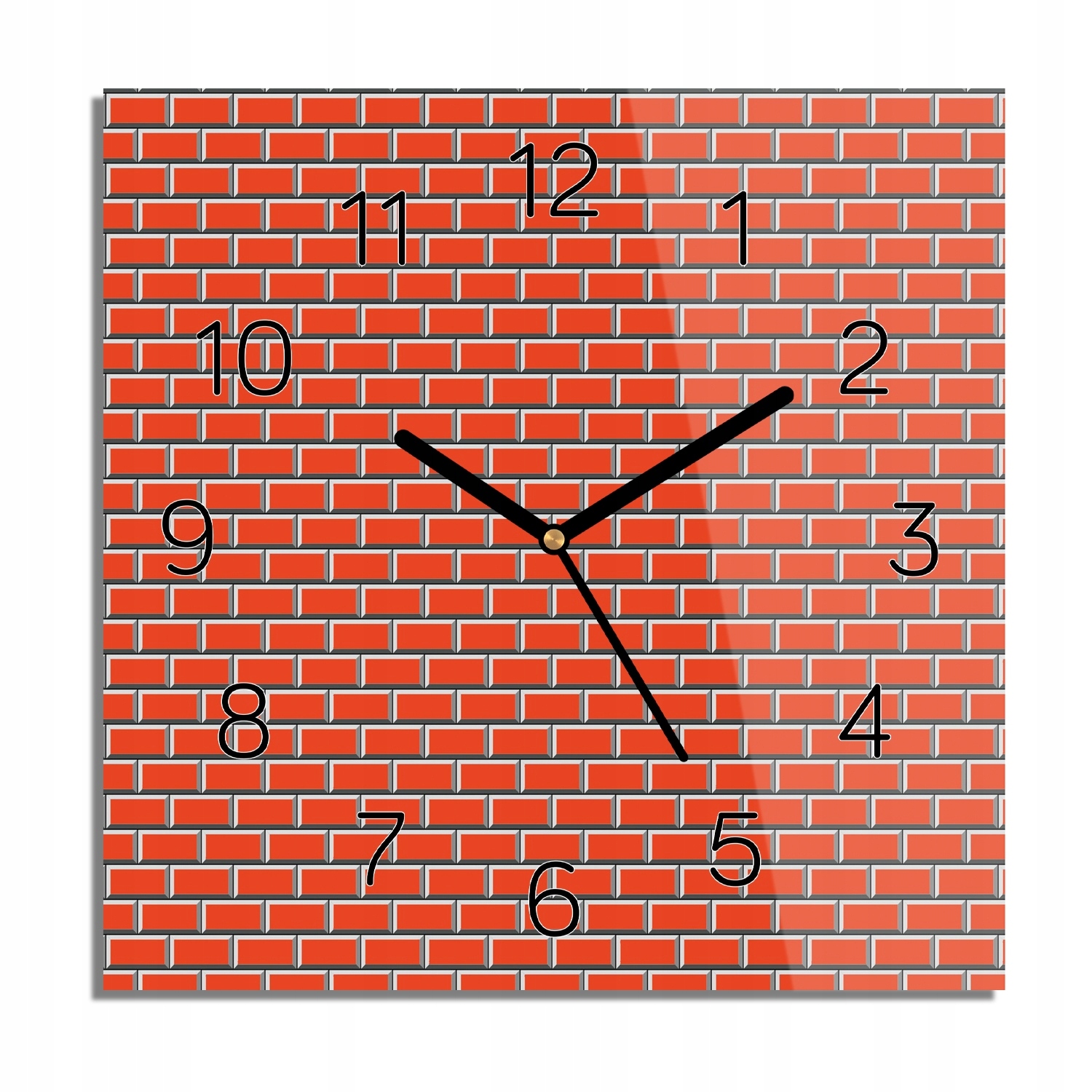 

Mur cegła zegar na szkle do sypialni 30x30 z foto