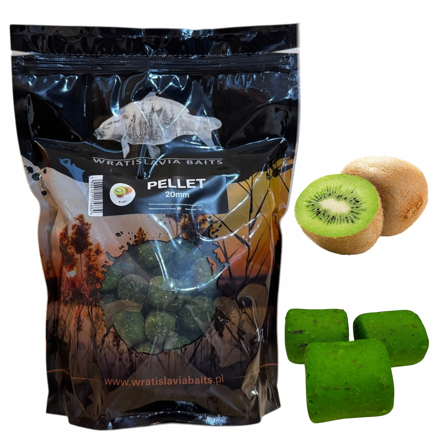 Pellet zanętowy 20mm Kiwi 1kg długo pracujący Wratislavia Baits
