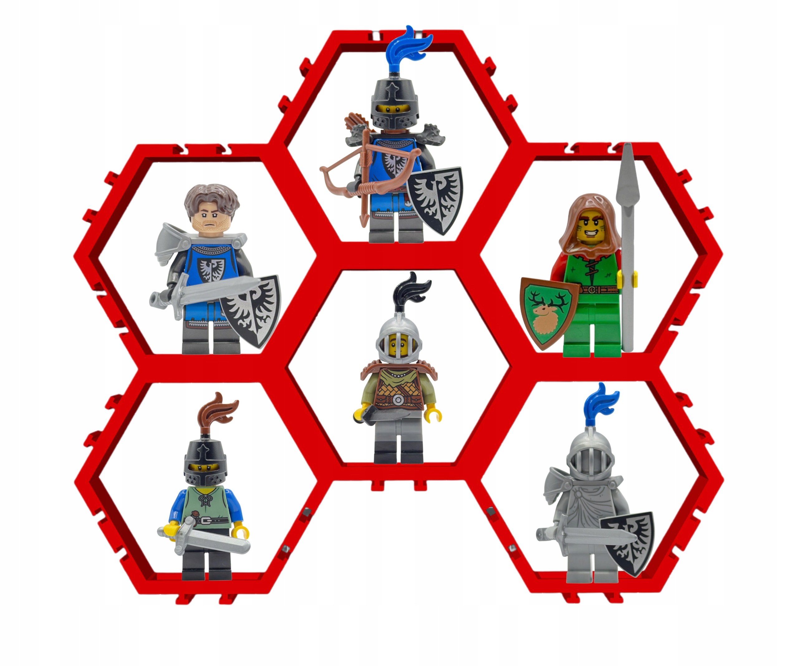 Lego Display ramka na minifigurki ekspozytor heksagonalny na 6 minifigurek