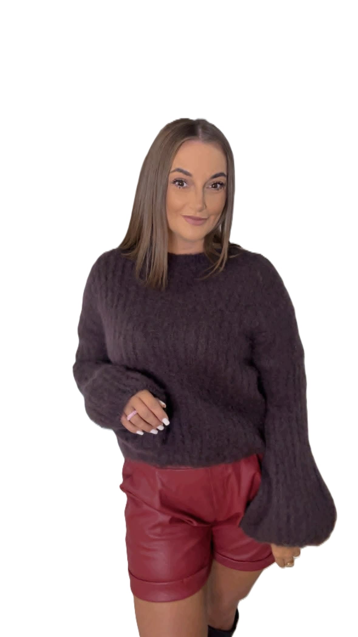 Dámský Svetr Kid Moher 60% Zvonek Čokoládově Hnědý