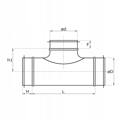 TRÓJNIK SZCZELNY 160/125 REDUKCYJNY WENTYLACJA Rozmiar inny rozmiar