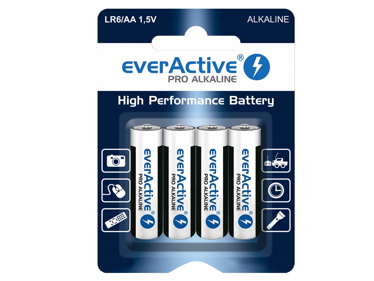

4X Mocne Baterie Alkaliczne Everactive LR6 R6 Aa