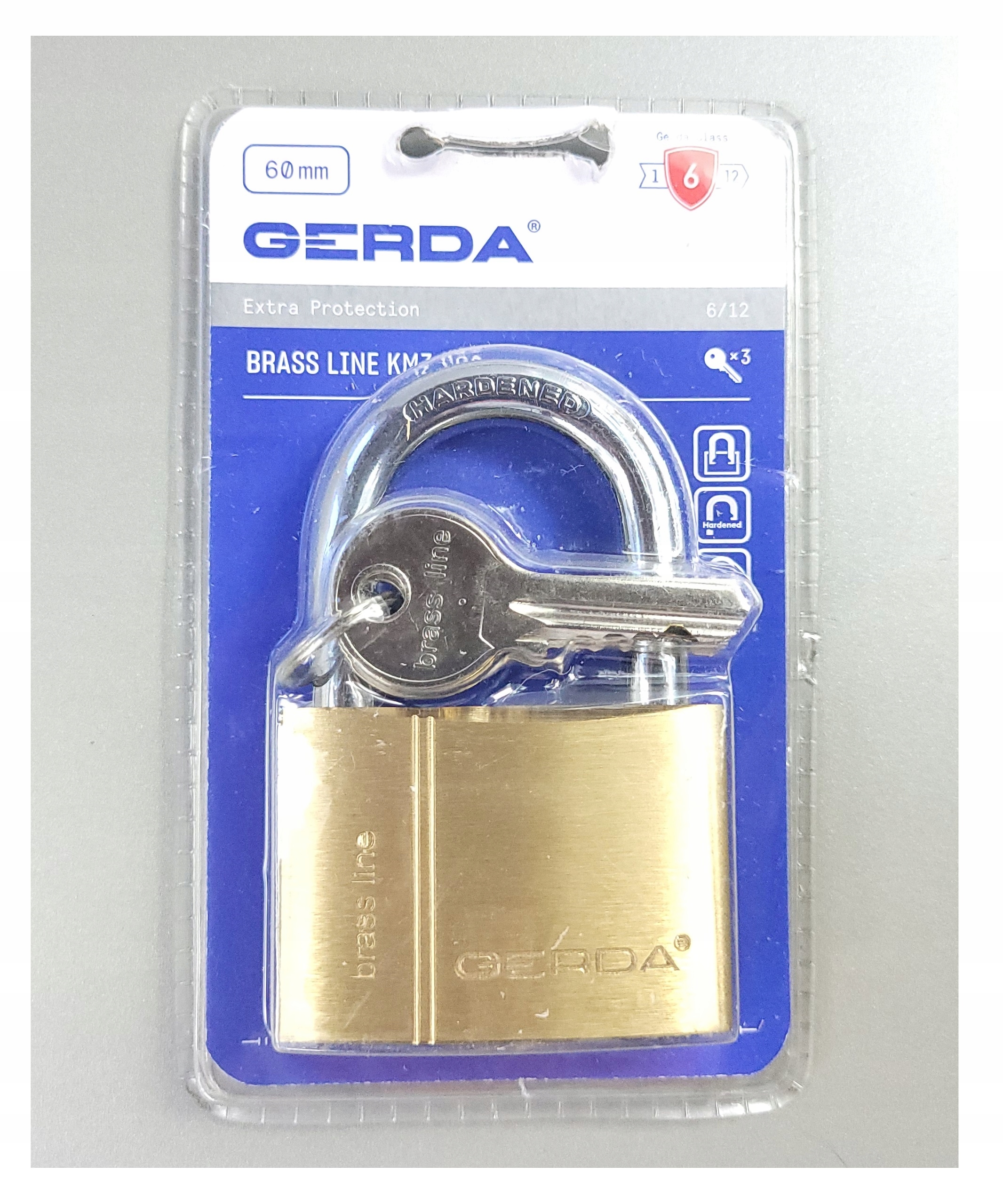 Kłódka GERDA BRASS LINE KMZ S6010A MOSIĄDZ 60MM