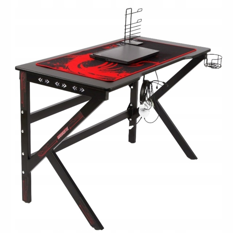 Biurko Gamingowe Dla Gracza Komputerowe Oświetlenie Led Tuning 120CM Jakość