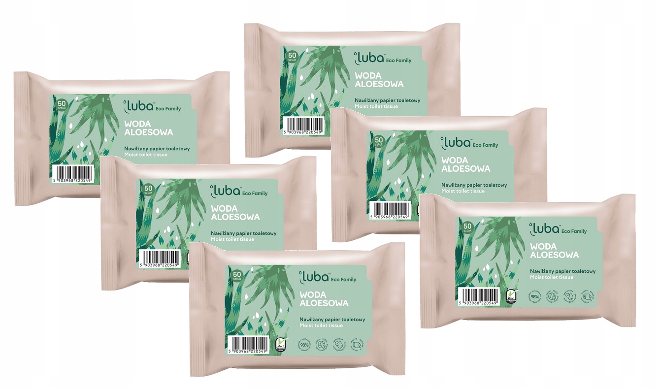 PAPIER TOALETOWY NAWILŻANY WODA ALOESOWA 6x50szt