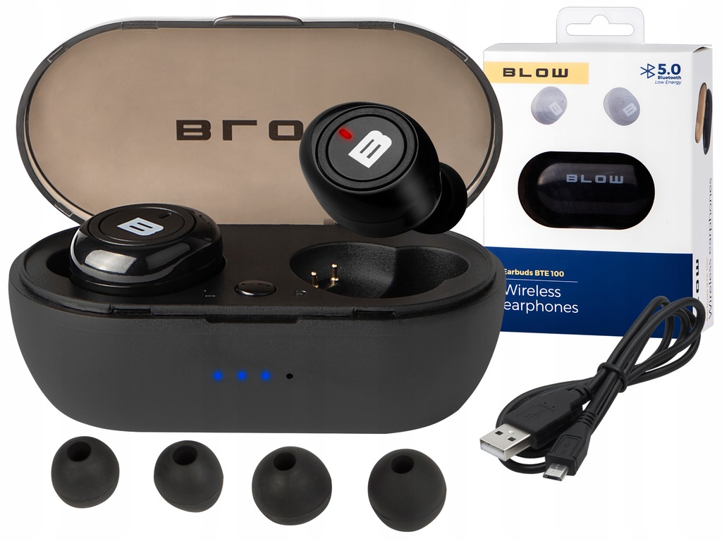 SŁUCHAWKI BEZPRZEWODOWE BLUETOOTH POWERBANK ZESTAW