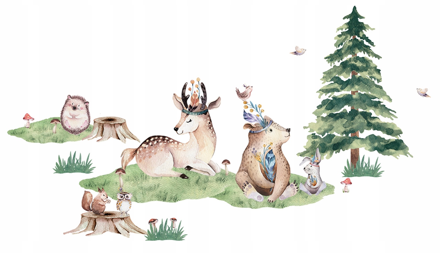 

Naklejki ścienne dla dzieci Leśne Zwierzaki XXL