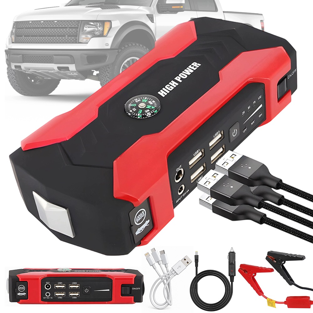 Startér Do Auta Jump Starter Powerbank 12V Startování 28000MAH S Led